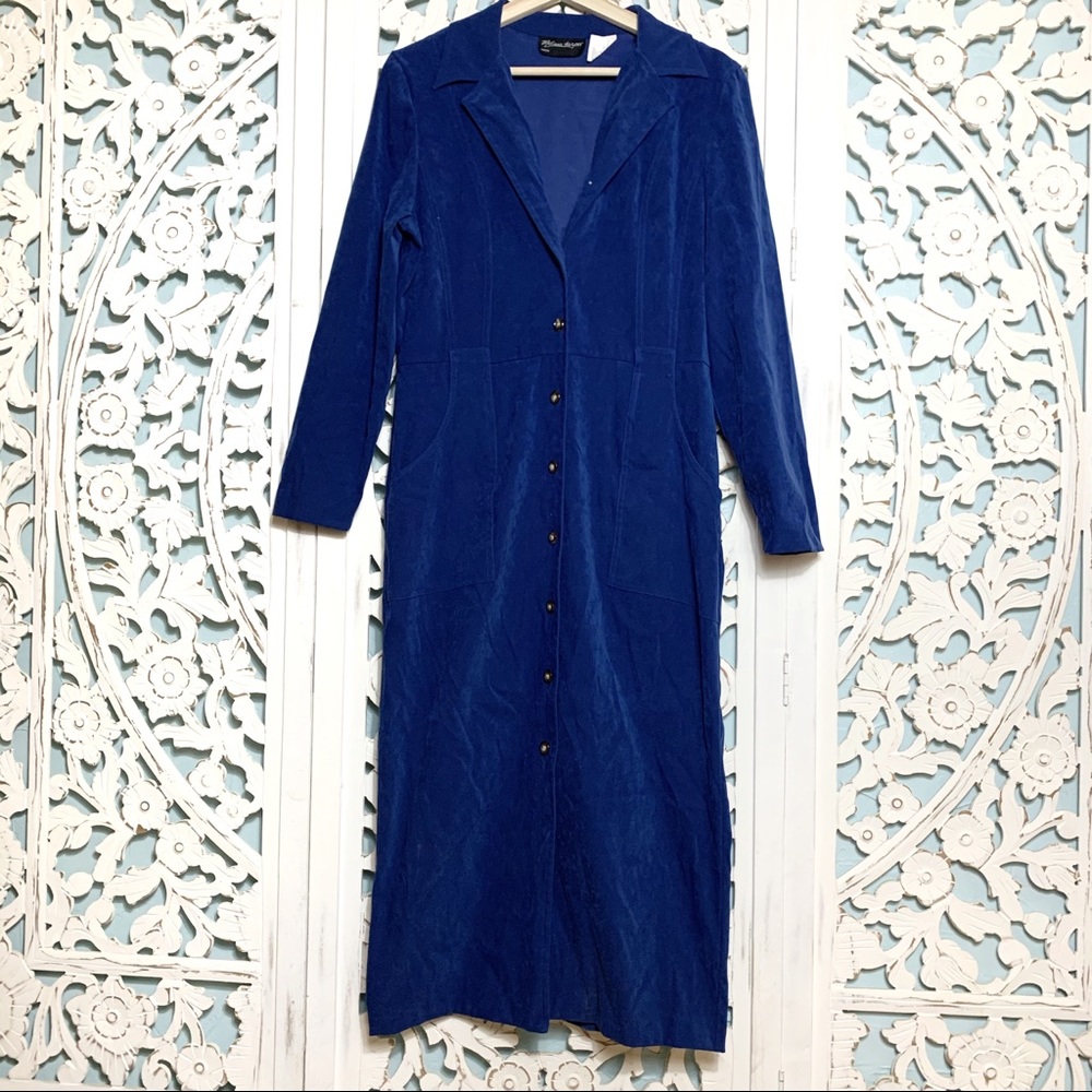 Melissa Harper Petite Blue Trench Coat Dress